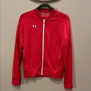 Under Armour Red Crimson Full-Zip Jacket Women’s Small Layering Yoga Gym